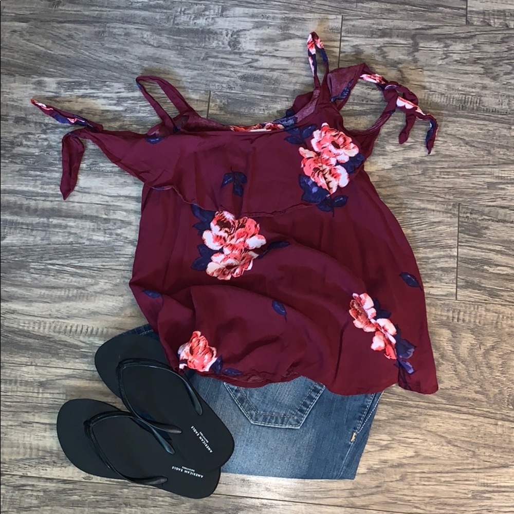 Maurice’s floral flounced top ♥️